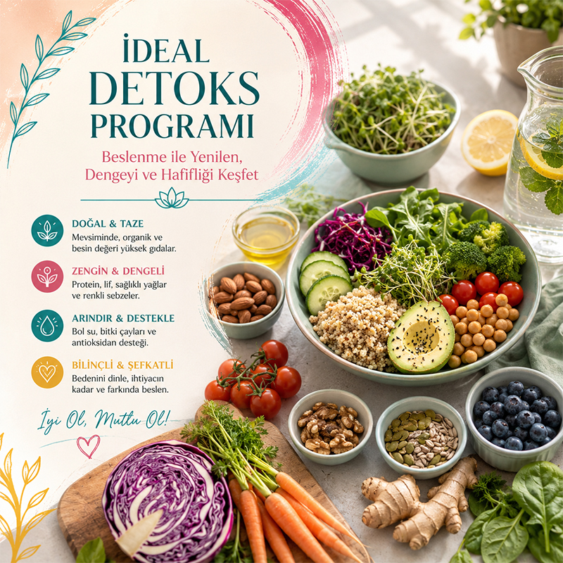 İdeal detoks programında besin değeri yüksek seçimler