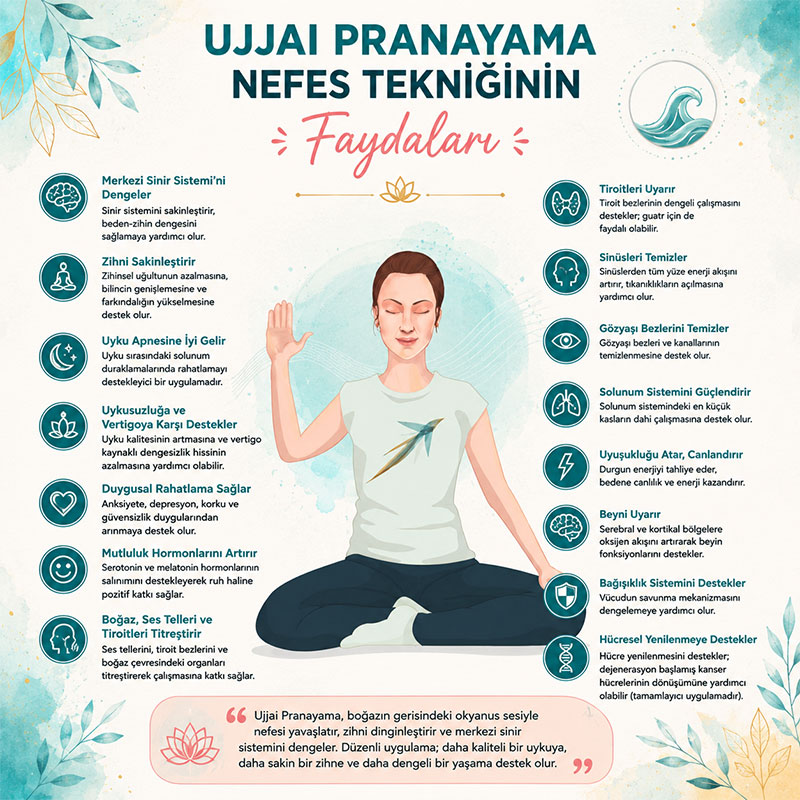 Ujjai Pranayama nefes tekniğinin zihinsel ve bedensel faydaları