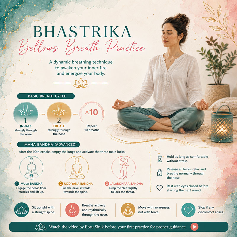 Correct seated posture for Bhastrika breathing practice