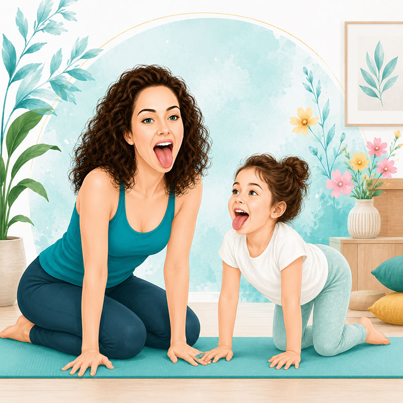 Playful Lion's Breath practice for confidence and courage