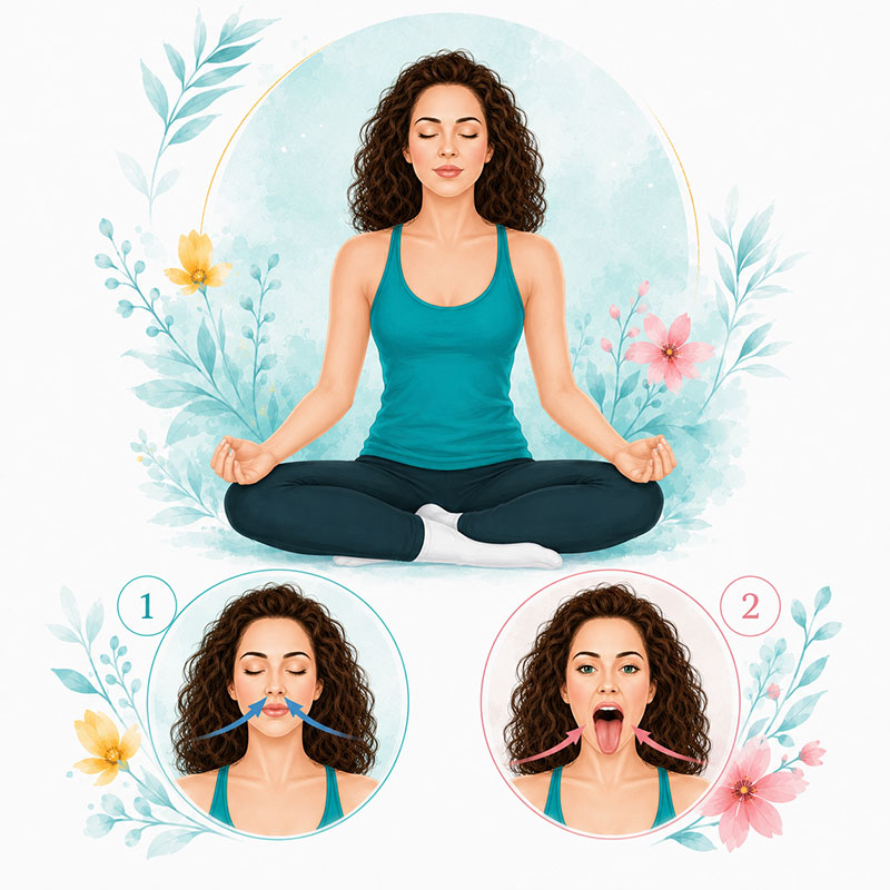 How to practise Lion's Breath step by step