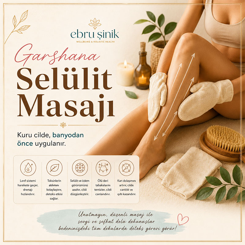 Garshana selülit masajı ve kuru cilt fırçalama uygulaması